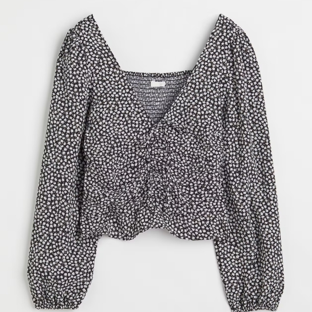 H&M draped low cut blouse